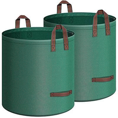 Leaf Bags, 2-Pack 132 Gallon Large Heavy Duty Reusable Yard Waste Bags with  Hand