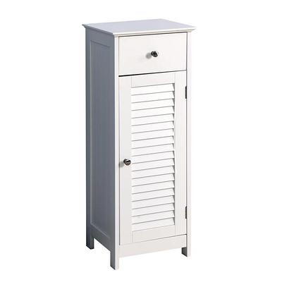 White Wood 4-Drawer 1-Door Bathroom Storage Cabinet - 32.68 H x 22.05 W x  11.81 D - On Sale - Bed Bath & Beyond - 32460526