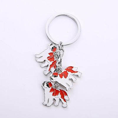 Harikaji Dog Keychain Ring, Cool Cute Pet Dog Keyring Bag Charm Mini Metal  Key Ring Keyfob