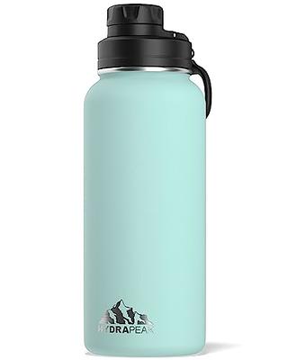 Hydrapeak Active Flow 32 oz. Aqua Triple Insulated Stainless Steel Water Bottle with Straw Lid, Blue