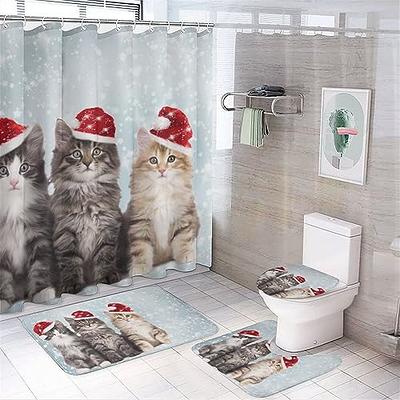Halloween Bathroom Rugs And Curtains Set - 4 Pieces Pack