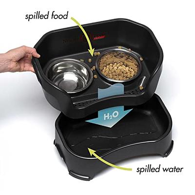 Neater Pets Neater Feeder Express Mess-Proof Elevated Food & Water Bowls  for Small Dogs, Midnight Black 