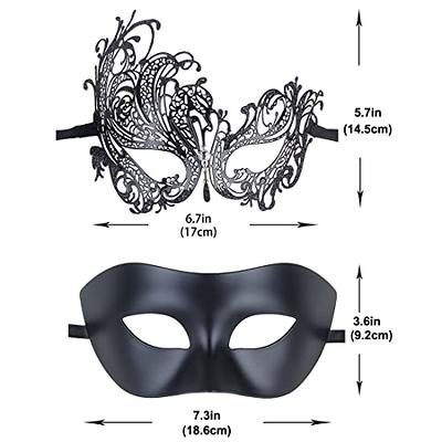 IDOXE Golden Black Couple Masquerade Masks Set Venetian Party Mask