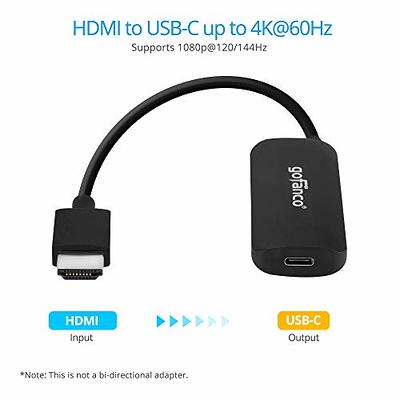 Elebase HDMI Male to USB-C Female Cable Adapter with USB C Power Cable,HDMI  Input to USB Type C 3.1 Output Cord Converter,4K 60Hz Thunderbolt 3