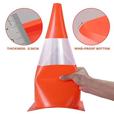 18 Inch Traffic Safety Cones with Reflective Collars,Orange Hazard