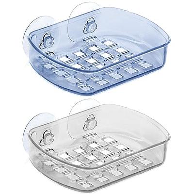 2 Pc Soap Bar Tray Dish Suction Cup Draining Shower Rack Bathroom Holder  Saver