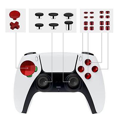 eXtremeRate Magnetic Metal Bullet Buttons Dpads for PS4 Controller, Aluminium Thumbstick Joystick Adustable Height, Replacement Parts for PS4 Slim Pro