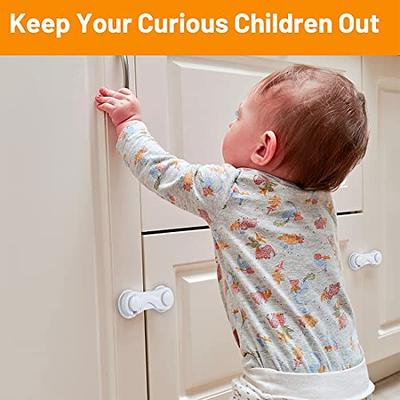 Cabinet Locks - Adoric Life Child Safety Locks 4 Pack - Baby Safety Cabinet  Locks - Baby Proofing Cabinet Kitchen System with Strong Adhesive Tape