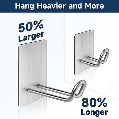 4pcs Self Adhesive Hook Stainless Steel Heavy Duty Coat Towel Hook