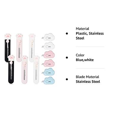 12 Pieces Cute Box Cutter Utility Retractable Knives, 6 Cartoon Cat Claw  Box Cutters Pointed, 6 Cloud Pointed Cute Cardboard Cutter Razor Knife  Smooth