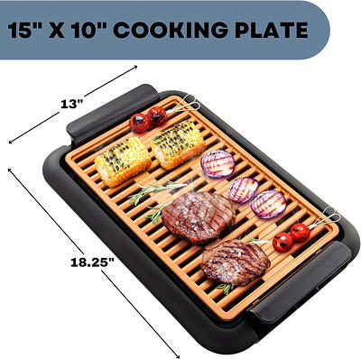 Nutrichef Nonstick Stove Top Grill Pan - PTFE/PFOA/PFOS Free Need Two Burners 20 x 13 Hard-Anodized Non Stick Grill & Griddle Pan - Kitchen