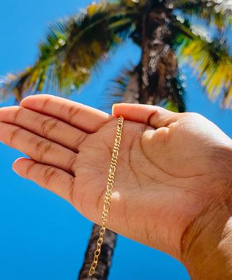 Figaro Chain Bracelet Gold Link Chain Bracelet Layering 