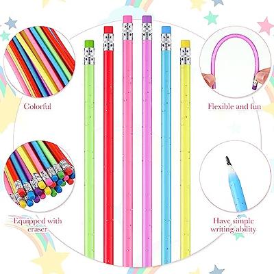 Seajan 120 Pcs 7 Inch 6 Colors Flexible Soft Fun Pencils for Kids Colorful  Bendy Pencils