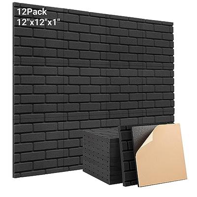 HEMRLY Acoustic Foam Panels,1 X 12 X 12 Self-Adhesive Sound Proof Foam  Panels,Acoustic Panels Absorb Noise Quickly,High Density Soundproof Wall