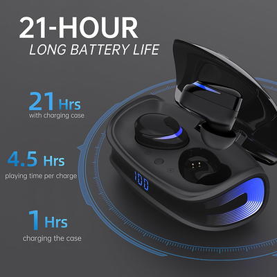 True Wireless Stereo Bluetooth Earbuds with Charging Case, Bluetooth 5.0  in-Ear Stereo Headphones, Built-in Mic, Premium Sound Earphones, Deep Bass