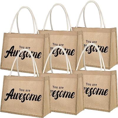 Sweetude 6 Pieces Extra Large Canvas Tote Bag Utility Heavy Duty Grocery