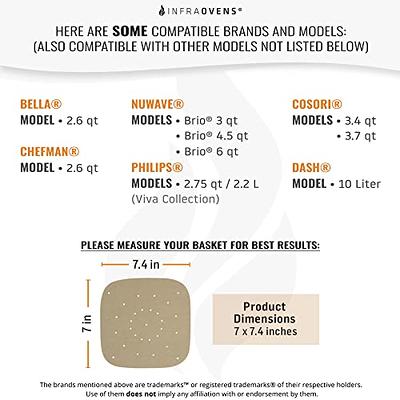 Air Fryer Liners Compatible with Bella, Chefman, Comfee, Cosori