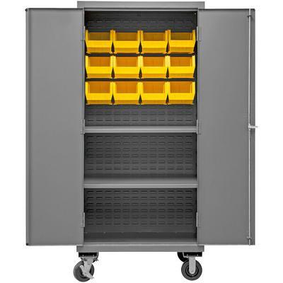 Mobile Cabinet, 12 Gauge, 30 Yellow Bins, 36 x 24 x 81 - Durham