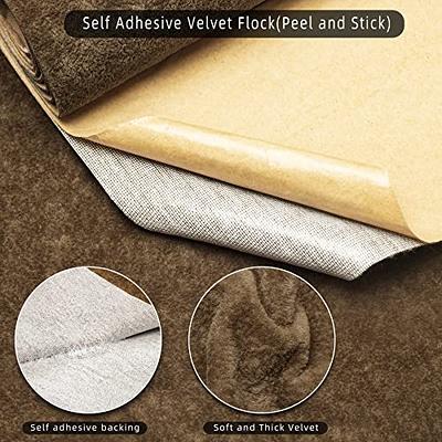 14.5x78.7 Self Adhesive Velvet Drawer Liner Roll Felt Fabric Velvet  Flocking Liner for Jewelry Drawer Box Shelf Crafts (Grey)