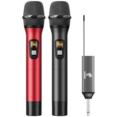 TONOR Wireless Microphone, UHF Dual Handheld Metal Multipurpose Dynamic  Singing Mic System with Rechargeable Receiver, for with Mic Input Pa System,  Mixer, Voice Amplifier, 200ft (TW630), Black &Red - Yahoo Shopping