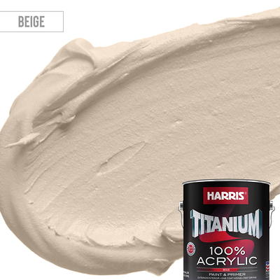 Harris 1 Gal. Titanium 100% Acrylic Beige Satin 2 In 1 Interior/Exterior  Paint & Primer - Yahoo Shopping