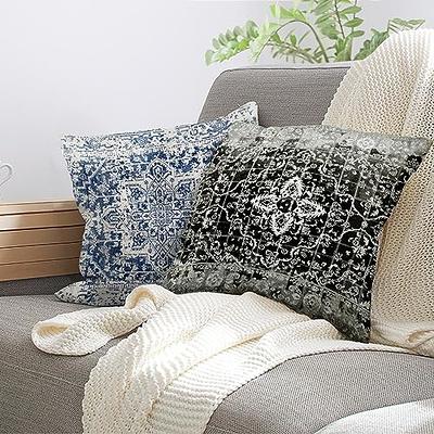 ZWJD Pillow Covers 18x18 Set of 2 Cream Throw Pillow Covers with Fringe  Chic Cotton Decorative Pillows Square Cushion Covers for Sofa Couch Bed  Living