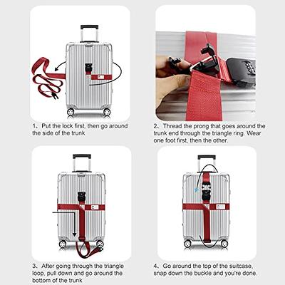 Cross Luggage Straps Set TSA Approved with Lock Adjustable Travel Suitcase  Belts