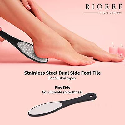 Professional Pedicure Foot File,Coarse/Fine Double Side and Reusable  Stainless Steel Cracked Skin Corns Callus Remover Feet Rasp