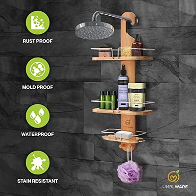 Iperlife Corner Shower Caddy Gold, Adhesive Shower Shelf Corner Shower  Organizer with Hooks, 2-Pack Wall Mounted Bathroom Shelf for Inside Shower