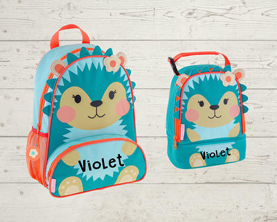 Children's All Over Print Backpack and Lunchbox Set Stephen Joseph with  Embroidery Personalization