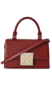 NEW TORY BURCH EMERSON Top Handle Red Leather Crossbody Bag Logo Chain Strap