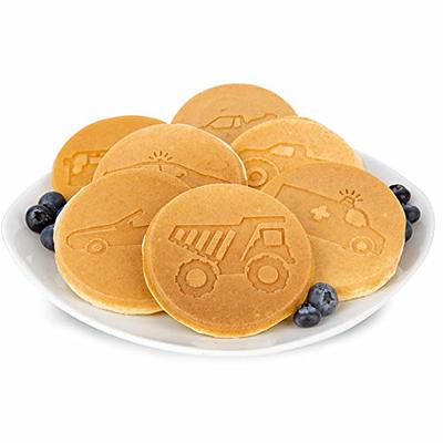 Cars & Trucks Mini Waffle Maker - Make 7 Fun Different Vehicles- Police Car Firetruck Construction Truck & More Automobile Shaped Pancakes- Electric