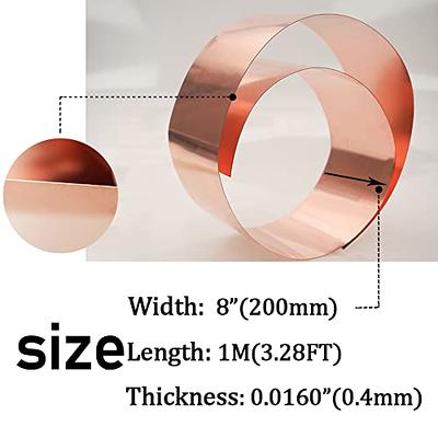 Tynulox Pure Copper Metal Foil Roll, 0.4mm Thickness x 200mm Width x 1M  Length, 99.9% Copper Sheet Roll Copper Strip for Jewelry, Crafts, Repairs,  Electrical - Yahoo Shopping