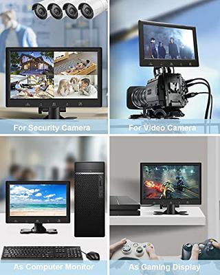 7 Inch Mini Monitor Small HDMI Potable Monitor, Security Monitor & displays  Support AV HDMI VGA USB with Built-in Dual Speaker & Remote Control for