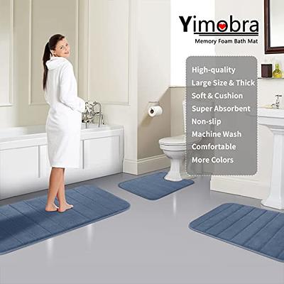 Super Water Absorbent Soft Memory Foam Bath Mat Non-Slip Bathroom Shower Rug