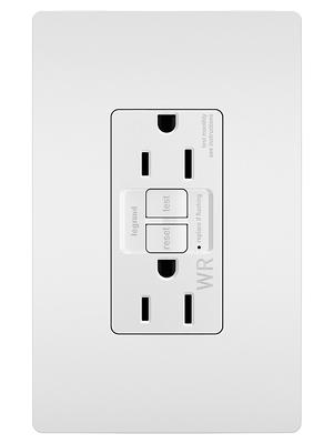 Leviton GFCI Outlet with Guidelight, 15 Amp, Self Test, Tamper-Resistant  with LED Indicator Light, Replaces Plugged in Night Light, GFNL1-W, White