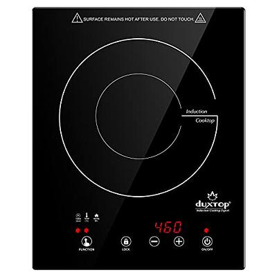 Duxtop Portable Induction Cooktop, High End Full Glass Induction Burner with Sensor Touch, 1800W Countertop Burner with Stainless Steel Housing