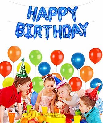 TONIFUL Black Happy Birthday Balloons Banner 16 inch Mylar Foil Letters Birthday Sign Banner Bunting Reusable Ecofriendly Material for Girls Boys Kids