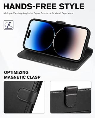 FYY Wallet Case for iPhone 14 Pro Max Case Compatible with MagSafe,PU Leather Phone Case Flip Folio Protective Shockproof Cover With[card Holder]