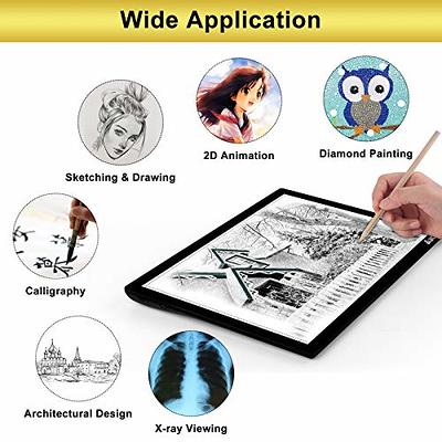  Light Box Drawing Pad, Tracing Board with Type-C Charge Cable  and Brightness Adjustable for Artists, AnimationDrawing, Sketching,  Animation, X-ray Viewing (A4)