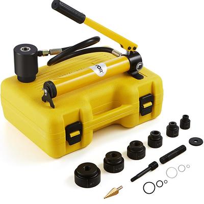 POWLAB Hydraulic Knockout Punch Hole Driver Kit 10 Ton, Manual Hydraulic Hole  Punch kit Complete Tool