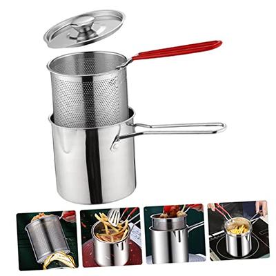 1set Deep Fryer, Small Deep Fryer With Filter Rack And Tongs, Stainless  Steel Deep Fryer, Stainless