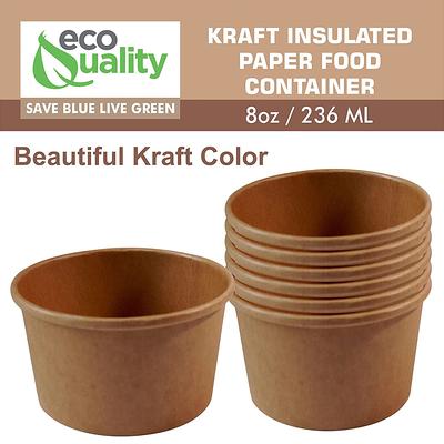 25 Pack] 12 oz Disposable Kraft Paper Soup Containers with Vented