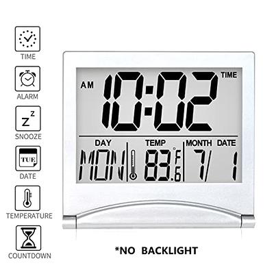 Mainstays Black Digital Alarm Clock with LED Backlight and Easy-to-Read LCD  Display