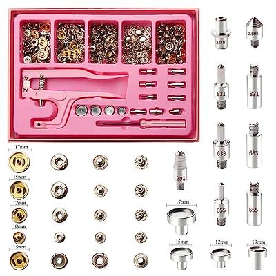 Leather Snap Fasteners Kit, LYNDA Metal Button Snaps and Snap