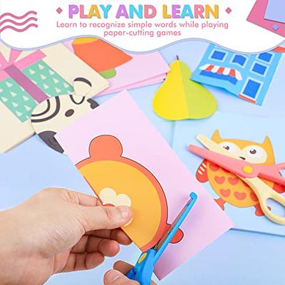 UCEC Toddler Scissors Kids Paper Cut 100 Sheets, 2PCS Plastic