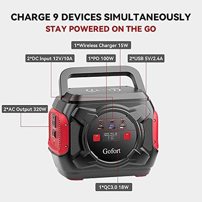SinKeu Portable Power Station G600, 296Wh 600W Backup Lithium Battery Pack  Bank, 110V Pure Sine Wave AC Outlet Solar Generator Battery for Camping