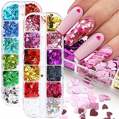 opvise 10Pcs Rhinestone Nail Charms Transparent Love Heart Ornaments Mixed  Color 3D Nail Art Decoration Craft Manicure Accessories 