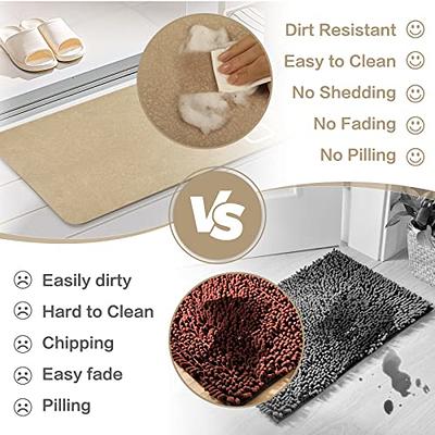 Opoleir Diatomaceous Earth Bath Mat Super Absorbent Large Diatomite Stone  Bath Mat Non Slip Fast Drying Shower Mat Thin Bathroom Rugs Floor Mat