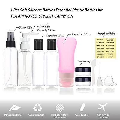 Silicone Travel Bottles Containers for Toiletries: TSA Approved Traveling  Size Shampoo Tubes Kit, Leak Proof Refillable Liquid Container Set for  Lotion Soap Conditioner Cream Cosmetic 3oz - Green/Yellow/Blue/Pink